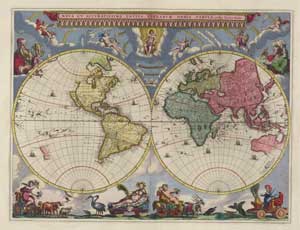 Blaeu's double-hemisphere map of the world