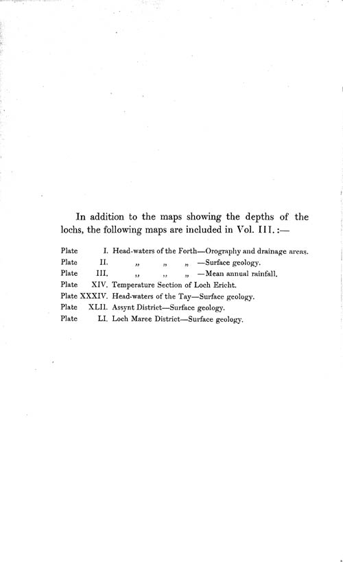 Page xvi, Volume 1 - Contents of each Volume