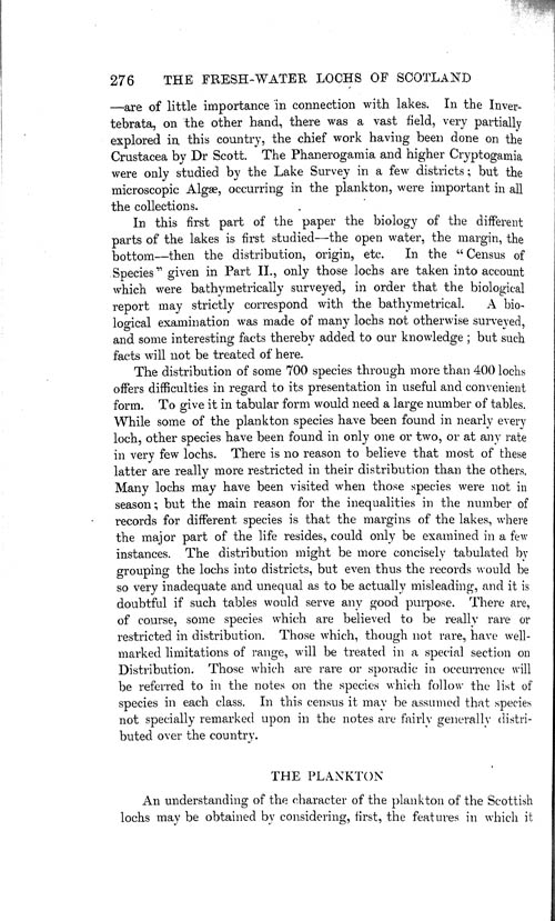 Page 276, Volume 1 - Biology of the Scottish Lochs, by James Murray
