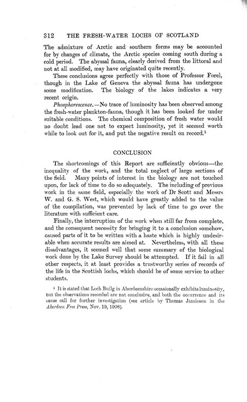 Page 312, Volume 1 - Biology of the Scottish Lochs, by James Murray
