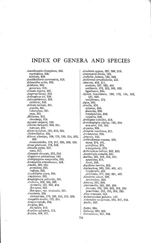 Page 754, Volume 1 - Index of Genera and Species
