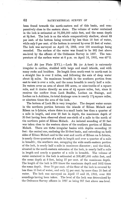 Page 62, Volume II, Part I - Lochs of the Tay Basin