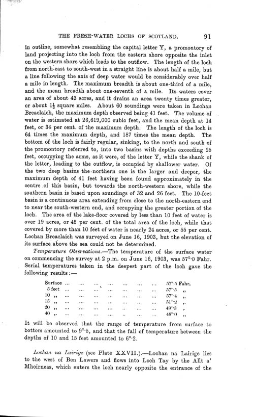 Page 91, Volume II, Part I - Lochs of the Tay Basin