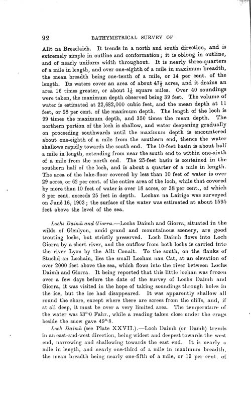 Page 92, Volume II, Part I - Lochs of the Tay Basin
