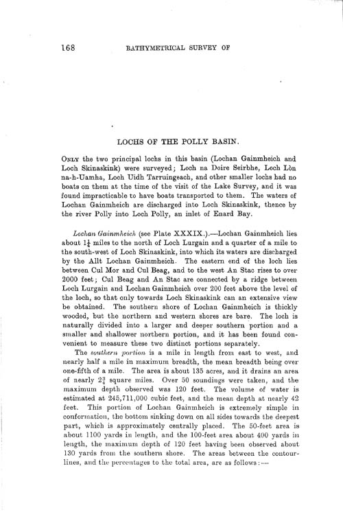 Page 168, Volume II, Part I - Lochs of the Polly Basin