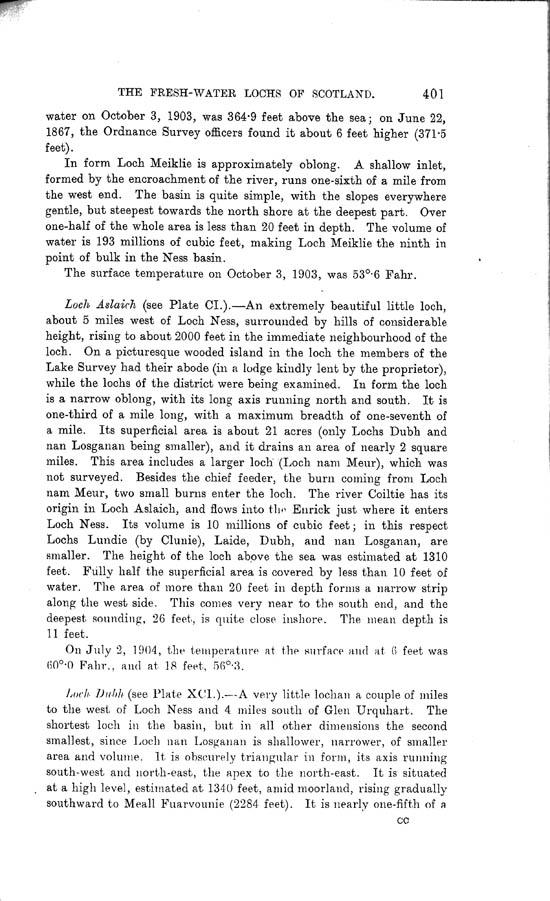 Page 401, Volume II, Part I - Lochs of the Ness Basin