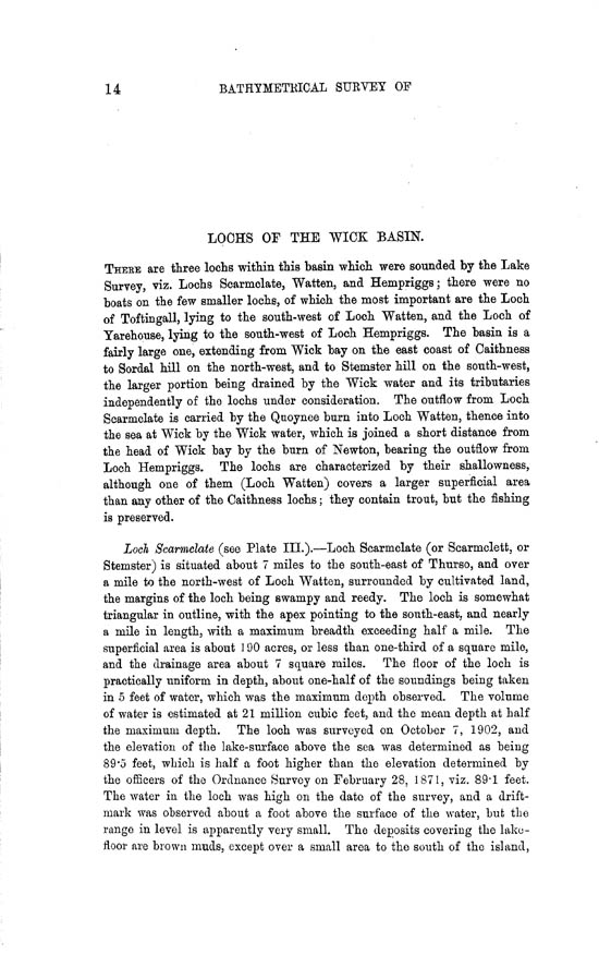 Page 14, Volume II, Part II - Lochs of the Wick Basin