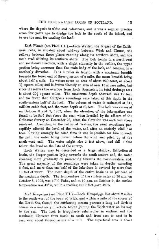 Page 15, Volume II, Part II - Lochs of the Wick Basin