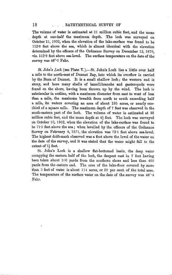 Page 18, Volume II, Part II - Lochs of the Dunnet Basin