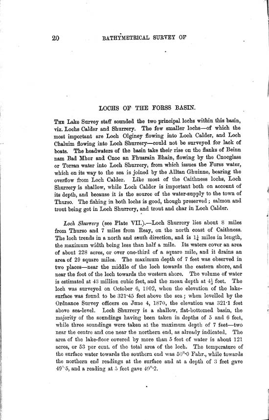 Page 20, Volume II, Part II - Lochs of the Forss Basin