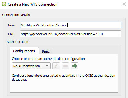 QGIS interface for adding WFS