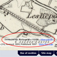 New parish/county information in the Georeferenced Maps viewer graphic