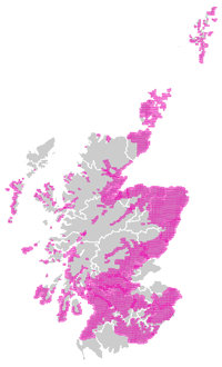 Geographical coverage of the 25 inch maps across Scotland