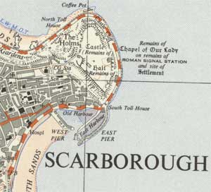 Detail of OS 1:25 000 map of Scarborough harbour
