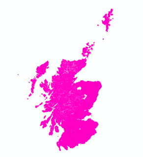 Map of Scotland showing areas of missing mills data