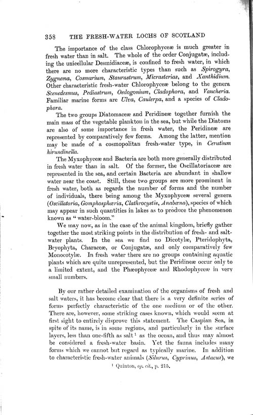 Page 358, Volume 1 - On the Nature and Origin of Fresh-water Organisms, by Wm. A. Cunnington