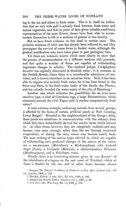 Page 360, Volume 1 - On the Nature and Origin of Fresh-water Organisms, by Wm. A. Cunnington