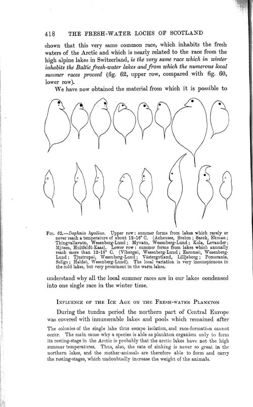 Page 418, Volume 1 - Summary of our Knowledge regarding various Limnological Problems, by C. Wesenberg-Lund