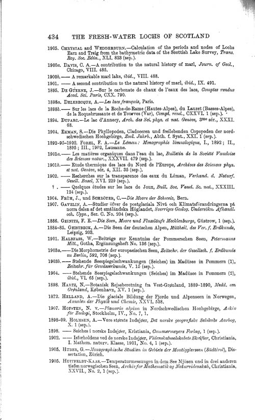 Page 434, Volume 1 - Summary of our Knowledge regarding various Limnological Problems, by C. Wesenberg-Lund