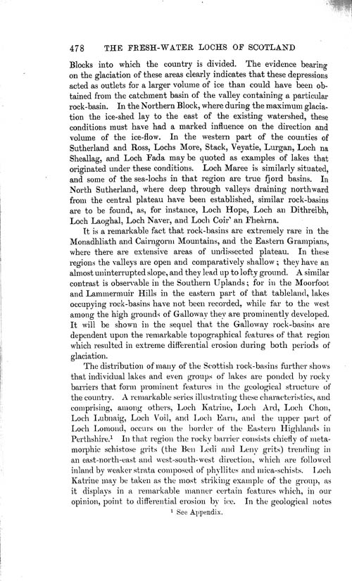 Page 478, Volume 1 - The Scottish Lakes in relation to the Geological Features of the Country, by B.N. Peach and John Horne