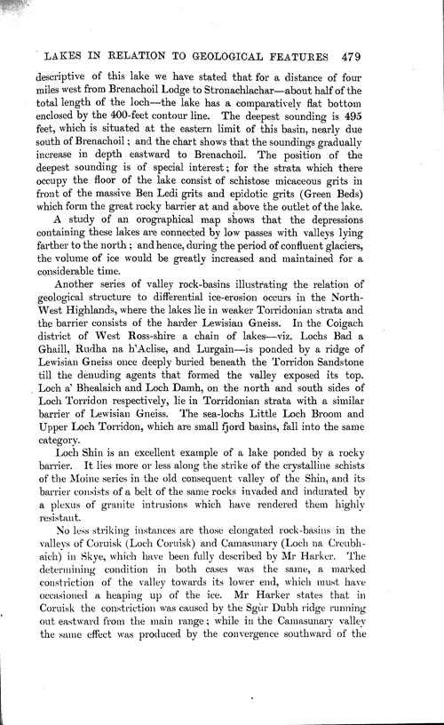 Page 479, Volume 1 - The Scottish Lakes in relation to the Geological Features of the Country, by B.N. Peach and John Horne