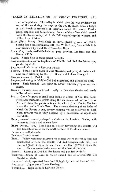 Page 491, Volume 1 - The Scottish Lakes in relation to the Geological Features of the Country, by B.N. Peach and John Horne