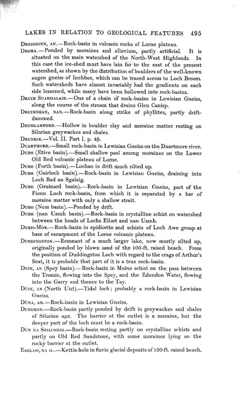 Page 495, Volume 1 - The Scottish Lakes in relation to the Geological Features of the Country, by B.N. Peach and John Horne