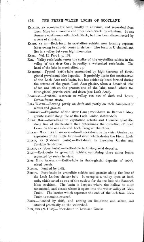 Page 496, Volume 1 - The Scottish Lakes in relation to the Geological Features of the Country, by B.N. Peach and John Horne