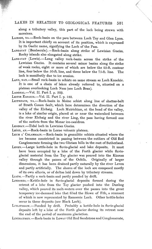 Page 501, Volume 1 - The Scottish Lakes in relation to the Geological Features of the Country, by B.N. Peach and John Horne