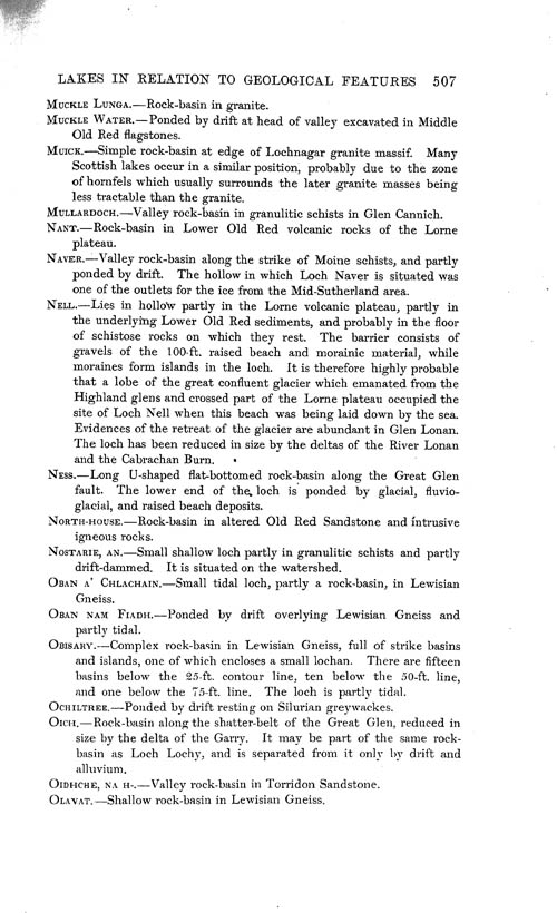 Page 507, Volume 1 - The Scottish Lakes in relation to the Geological Features of the Country, by B.N. Peach and John Horne