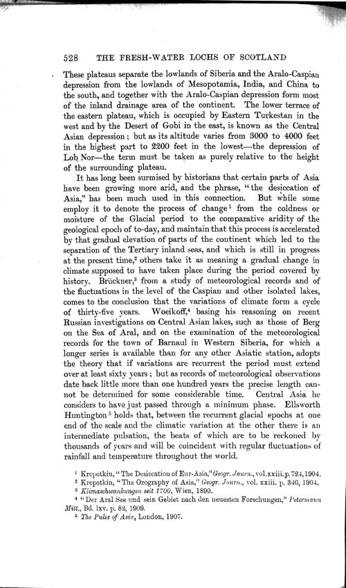 Page 528, Volume 1 - Characteristics of Lakes in general, and their distribution over the Surface of the Globe, by Sir John Murray