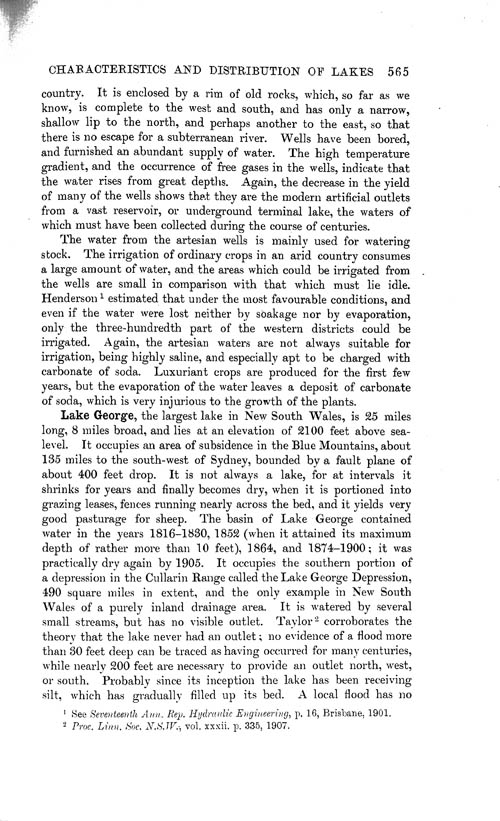Page 565, Volume 1 - Characteristics of Lakes in general, and their distribution over the Surface of the Globe, by Sir John Murray