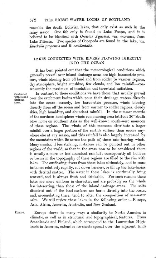 Page 572, Volume 1 - Characteristics of Lakes in general, and their distribution over the Surface of the Globe, by Sir John Murray