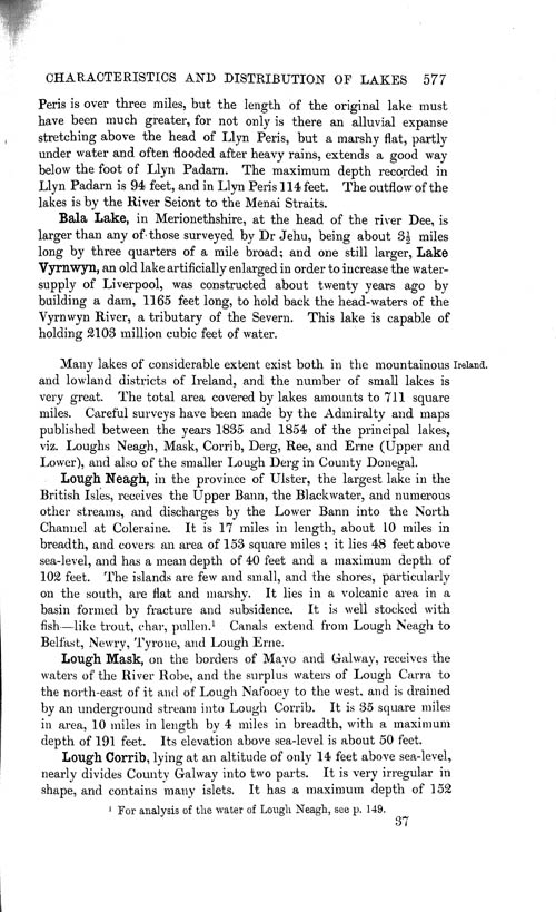 Page 577, Volume 1 - Characteristics of Lakes in general, and their distribution over the Surface of the Globe, by Sir John Murray