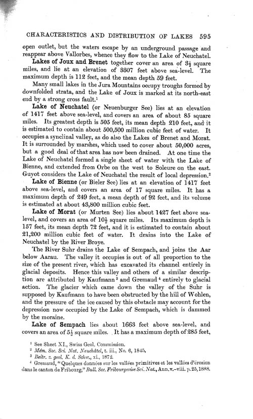 Page 595, Volume 1 - Characteristics of Lakes in general, and their distribution over the Surface of the Globe, by Sir John Murray