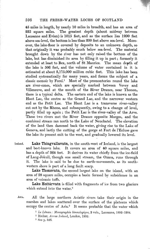 Page 598, Volume 1 - Characteristics of Lakes in general, and their distribution over the Surface of the Globe, by Sir John Murray