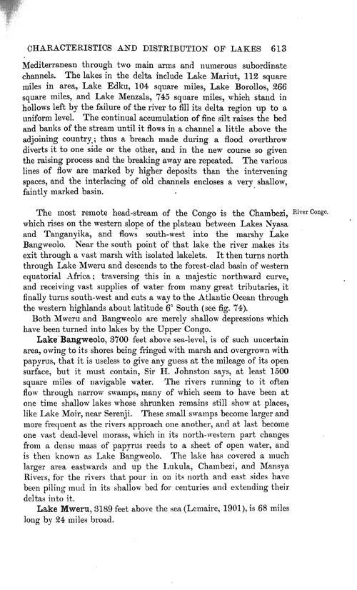 Page 613, Volume 1 - Characteristics of Lakes in general, and their distribution over the Surface of the Globe, by Sir John Murray