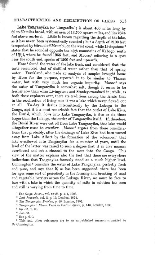 Page 615, Volume 1 - Characteristics of Lakes in general, and their distribution over the Surface of the Globe, by Sir John Murray