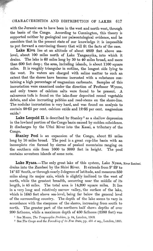 Page 617, Volume 1 - Characteristics of Lakes in general, and their distribution over the Surface of the Globe, by Sir John Murray