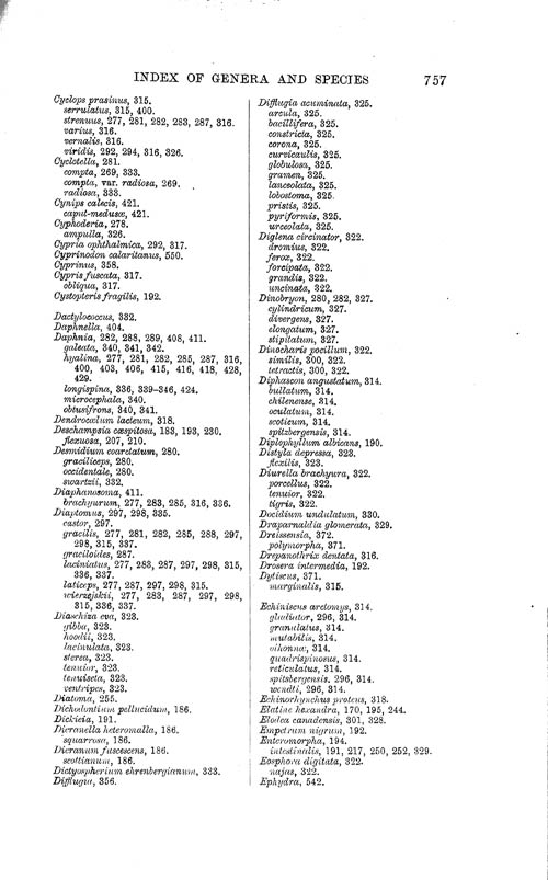Page 757, Volume 1 - Index of Genera and Species