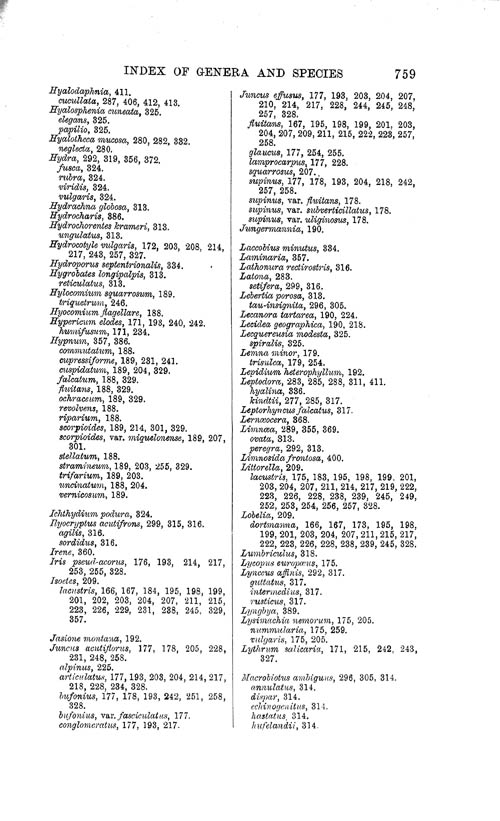 Page 759, Volume 1 - Index of Genera and Species