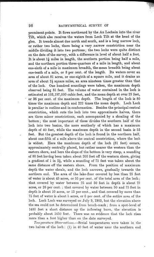 Page 98, Volume II, Part I - Lochs of the Tay Basin