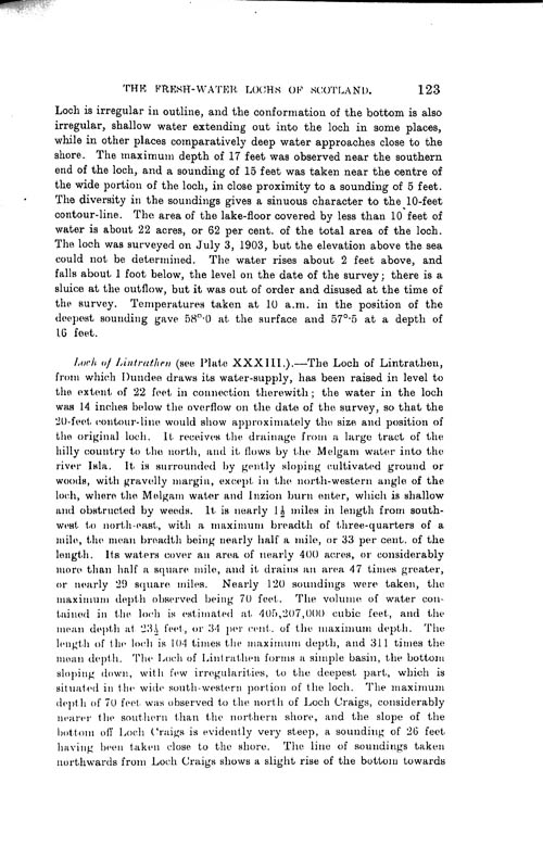 Page 123, Volume II, Part I - Lochs of the Tay Basin