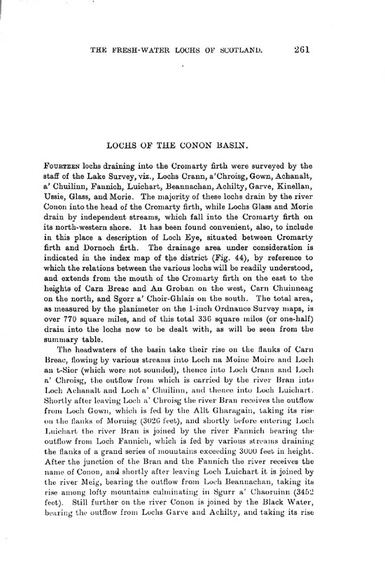 Page 261, Volume II, Part I - Lochs of the Conon Basin