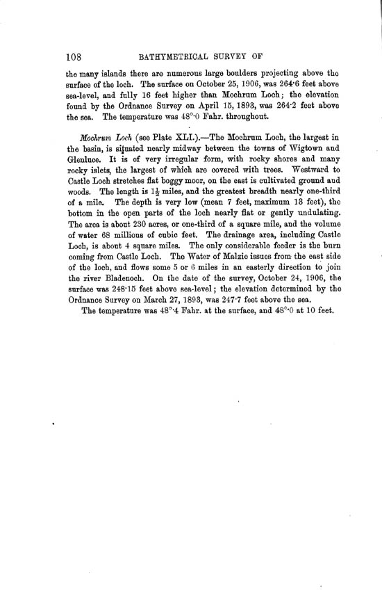 Page 108, Volume II, Part II - Lochs of the Bladenoch Basin