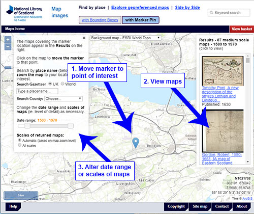 Map Finder interface with instructions