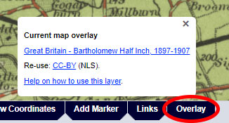 Illustration of Overlay tab in the Explore Georeferenced Maps viewer