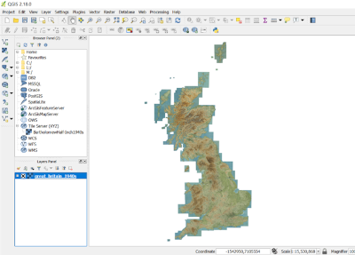 QGIS interface showing added WMTS layer