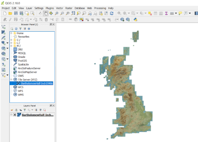 QGIS interface showing added XYZ Tile Layer