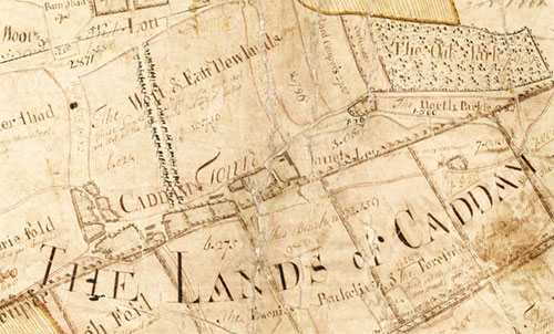 Excerpt from Thomas Winter's plan of the estates of Kethick and Benochie  (1751)